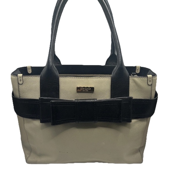 Kate Spade Beige Black Bow Handbag - Picture 1 of 12